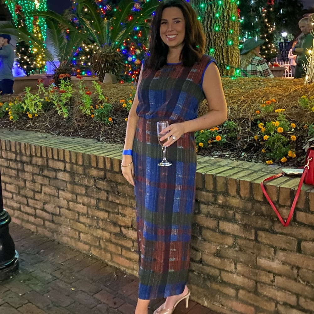 Anthro HD in Paris Andaz plaid motif dress